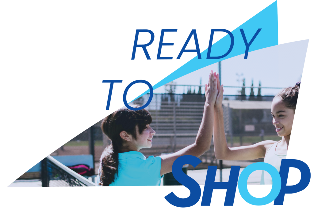 Symbolbild mit Text "Ready to shop" im Spendenshop des Sportzentrums Zürich