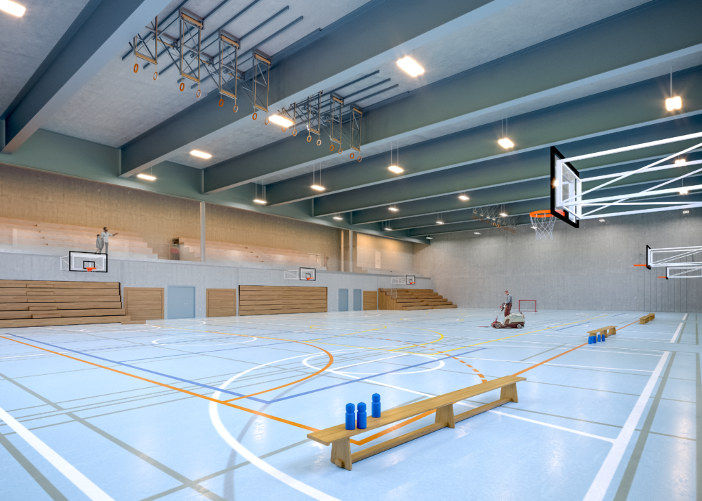 Visualisierung Sportzentrum Zürich, Halle, Giulio Wagner, Space Communication GmbH